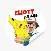 Etiquettes adhsives  personnaliser - Pokmon Sacha