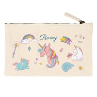 Trousse  personnaliser - Licorne Rainbow