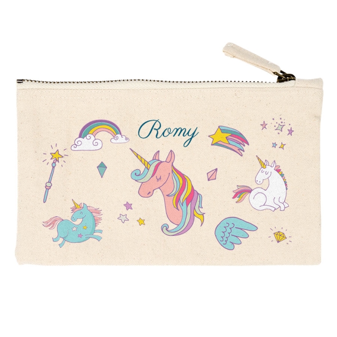 Trousse  personnaliser - Licorne Rainbow 