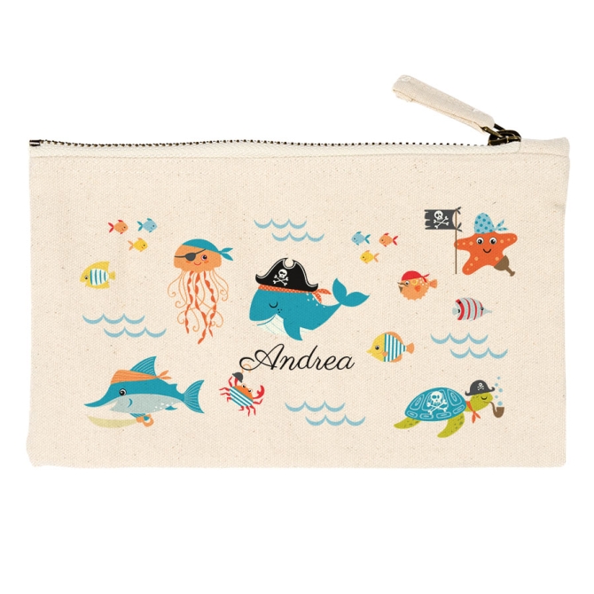 Trousse  personnaliser - Baleine pirate 