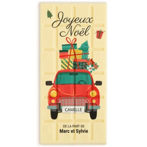 Tablette de chocolat personnalis - Voiture de Nol