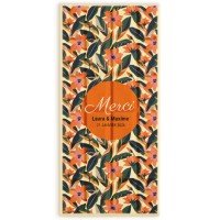 Tablette de chocolat personnalis - Fleurs oranges