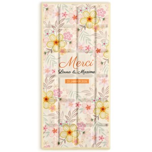 Tablette de chocolat personnalis - Fleurs de printemps