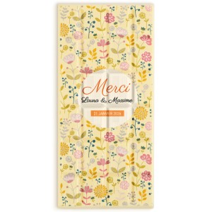 Tablette de chocolat personnalis - Petites Fleurs