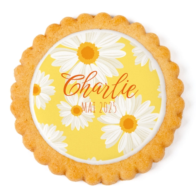 Biscuit personnalis - Marguerite Jaune 