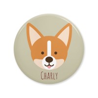 Badge  personnaliser - Chien Corgy