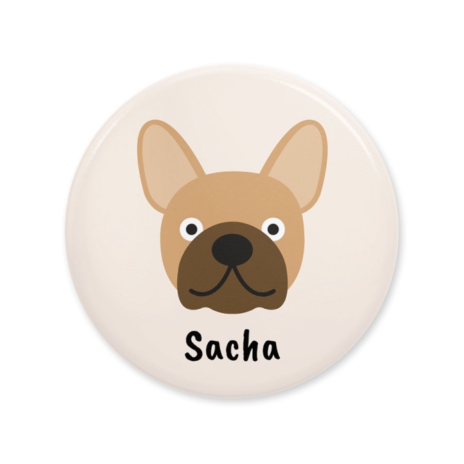 Badge  personnaliser - Chien Bouledogue 