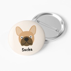 Badge  personnaliser - Chien Bouledogue. n1